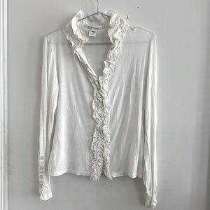 Made in Italy, white semi sheer, beautiful poets blouse
